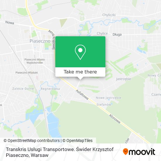 Карта Transkris Usługi Transportowe. Świder Krzysztof Piaseczno