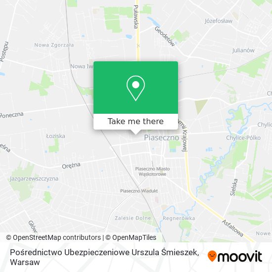 Pośrednictwo Ubezpieczeniowe Urszula Śmieszek map