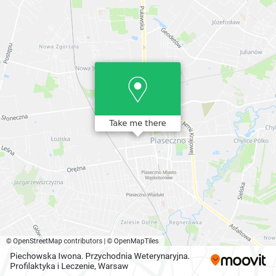 Piechowska Iwona. Przychodnia Weterynaryjna. Profilaktyka i Leczenie map