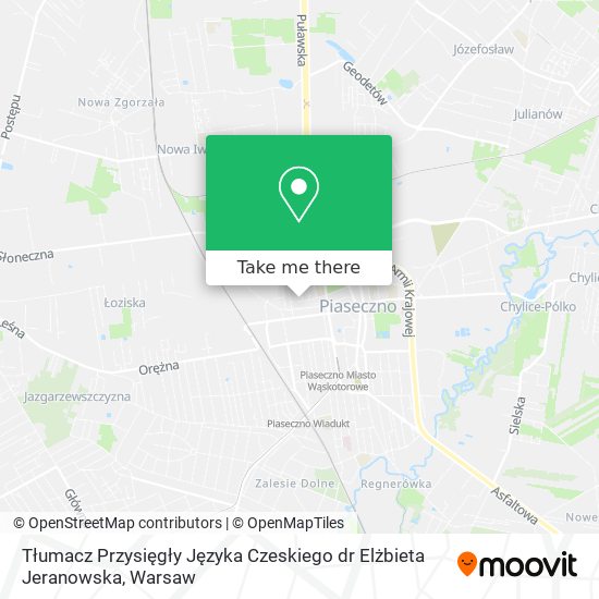 Tłumacz Przysięgły Języka Czeskiego dr Elżbieta Jeranowska map