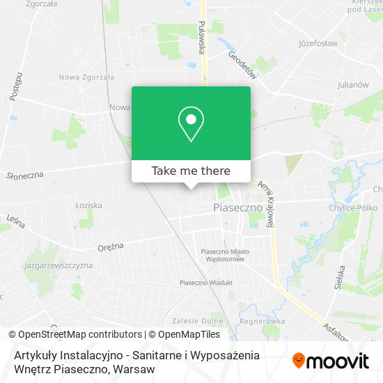 Artykuły Instalacyjno - Sanitarne i Wyposażenia Wnętrz Piaseczno map