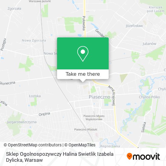 Sklep Ogolnospozywczy Halina Swietlik Izabela Dylicka map
