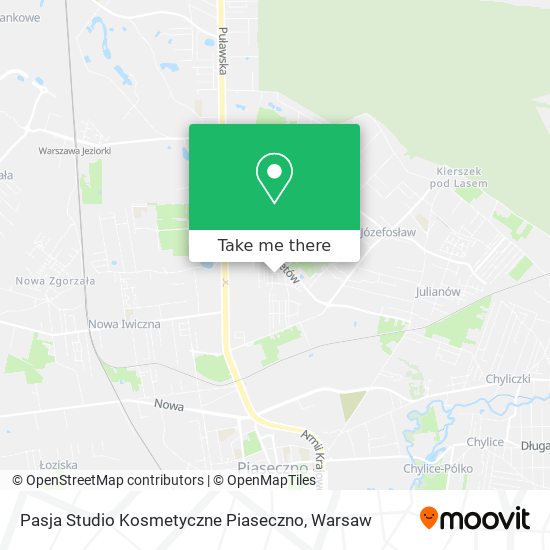 Pasja Studio Kosmetyczne Piaseczno map