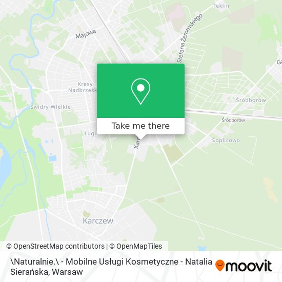 \Naturalnie.\ - Mobilne Usługi Kosmetyczne - Natalia Sierańska map