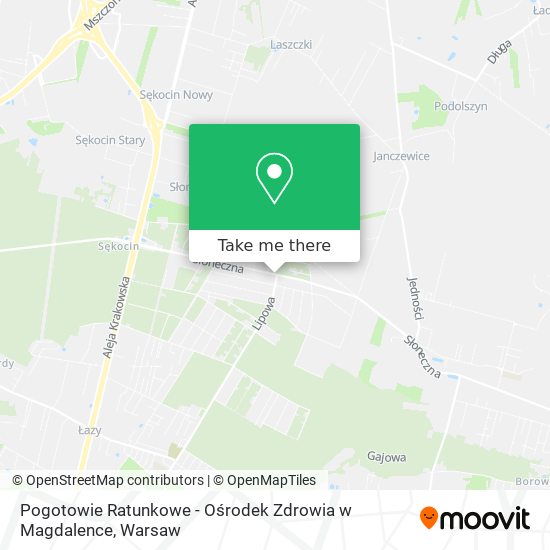 Pogotowie Ratunkowe - Ośrodek Zdrowia w Magdalence map