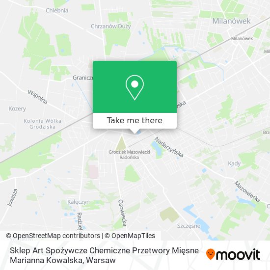 Sklep Art Spożywcze Chemiczne Przetwory Mięsne Marianna Kowalska map