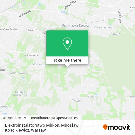 Elektroinstalatorstwo Mirkon. Mirosław Kościkiewicz map