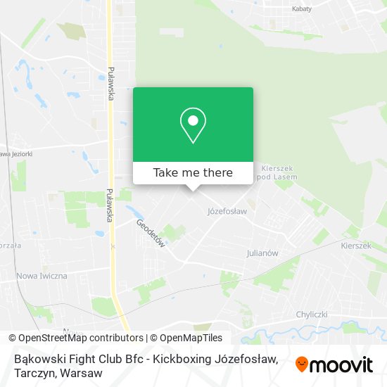 Bąkowski Fight Club Bfc - Kickboxing Józefosław, Tarczyn map