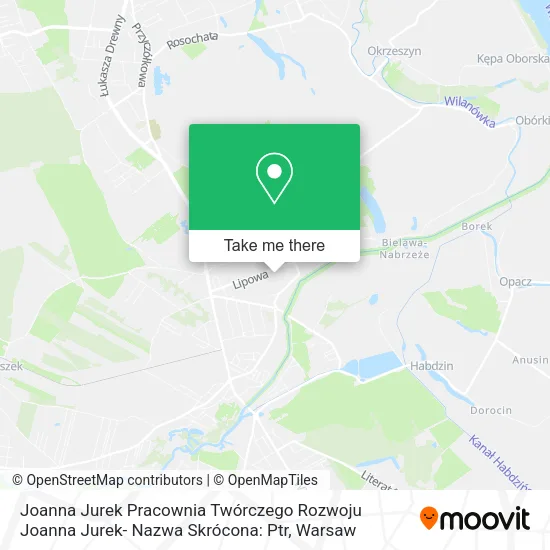 Joanna Jurek Pracownia Twórczego Rozwoju Joanna Jurek- Nazwa Skrócona: Ptr map