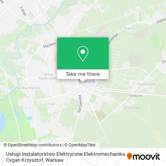 Usługi Instalatorstwo Elektryczne Elektromechanika Cygan Krzysztof map