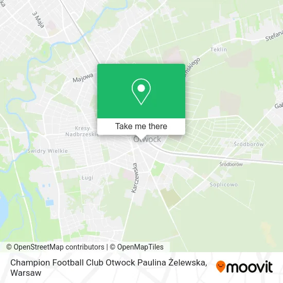 Champion Football Club Otwock Paulina Żelewska map