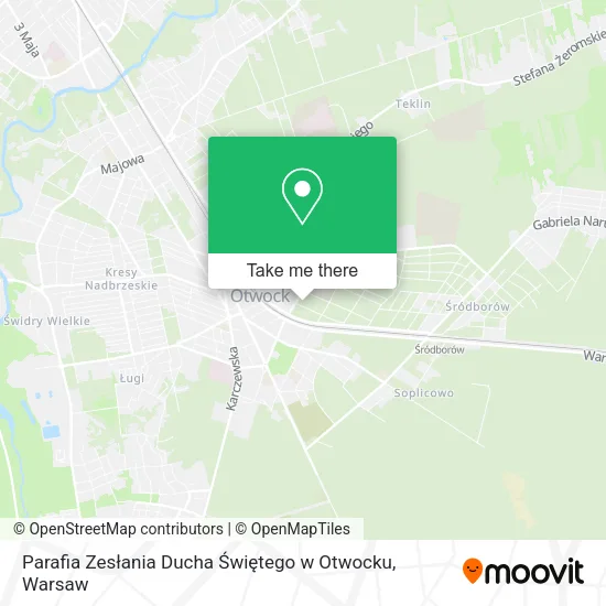 Parafia Zesłania Ducha Świętego w Otwocku map
