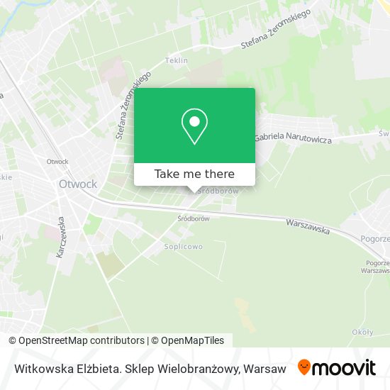 Witkowska Elżbieta. Sklep Wielobranżowy map