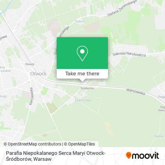 Parafia Niepokalanego Serca Maryi Otwock- Śródborów map