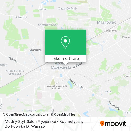 Modny Styl. Salon Fryzjersko - Kosmetyczny. Borkowska D. map