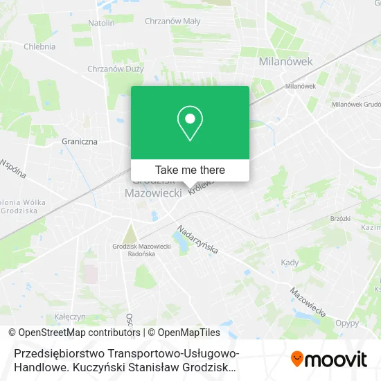 Карта Przedsiębiorstwo Transportowo-Usługowo-Handlowe. Kuczyński Stanisław Grodzisk Mazowiecki
