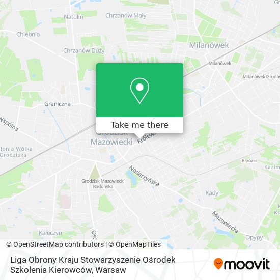 Liga Obrony Kraju Stowarzyszenie Ośrodek Szkolenia Kierowców map