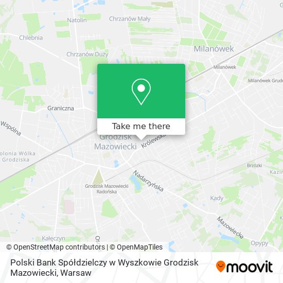 Polski Bank Spółdzielczy w Wyszkowie Grodzisk Mazowiecki map