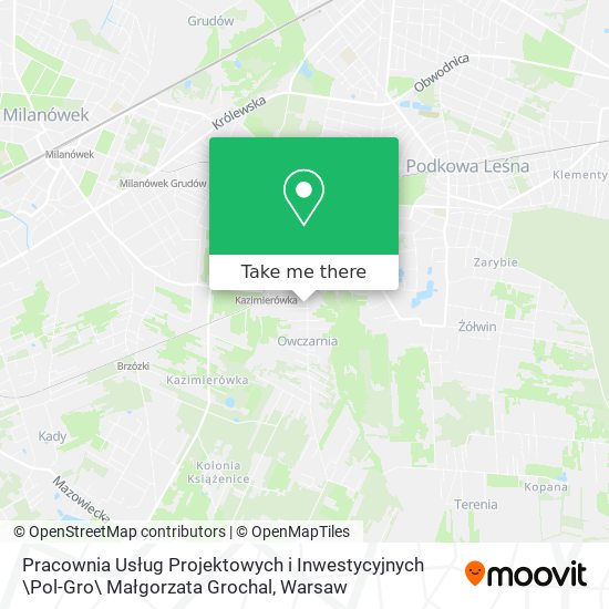 Pracownia Usług Projektowych i Inwestycyjnych \Pol-Gro\ Małgorzata Grochal map