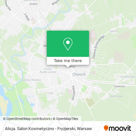 Карта Alicja. Salon Kosmetyczno - Fryzjerski