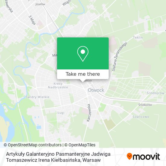 Artykuły Galanteryjno Pasmanteryjne Jadwiga Tomaszewicz Irena Kiełbasińska map