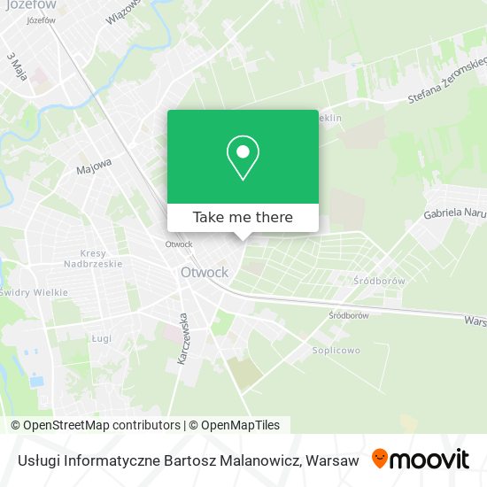 Usługi Informatyczne Bartosz Malanowicz map