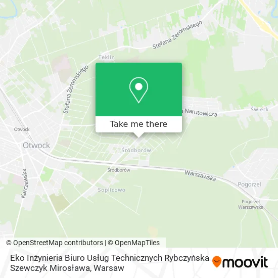 Карта Eko Inżynieria Biuro Usług Technicznych Rybczyńska Szewczyk Mirosława