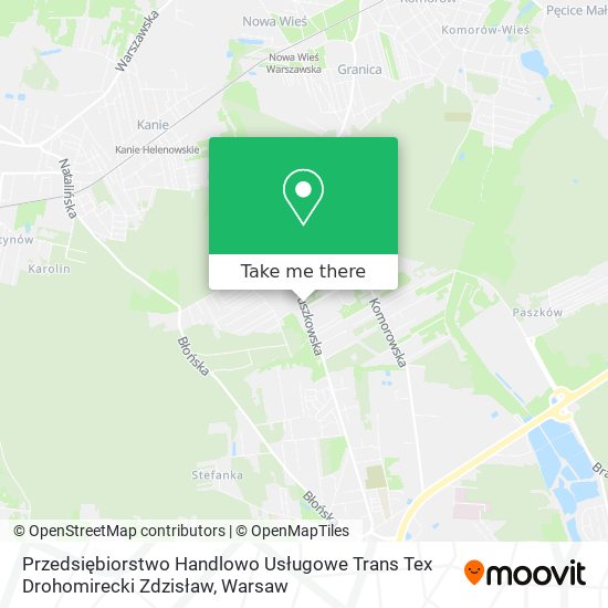 Przedsiębiorstwo Handlowo Usługowe Trans Tex Drohomirecki Zdzisław map