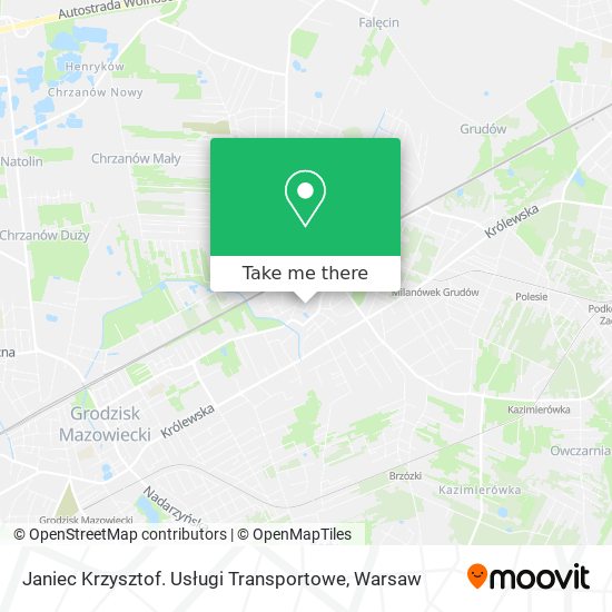 Janiec Krzysztof. Usługi Transportowe map