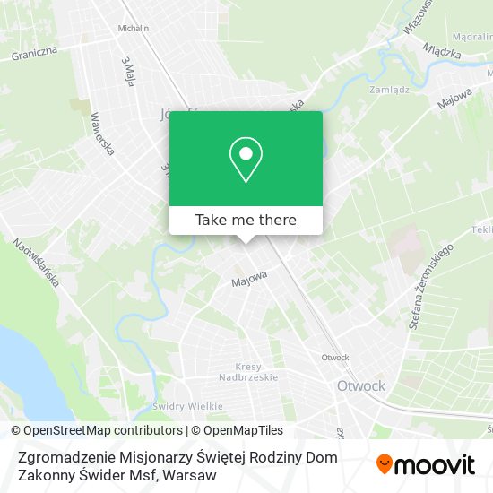 Zgromadzenie Misjonarzy Świętej Rodziny Dom Zakonny Świder Msf map