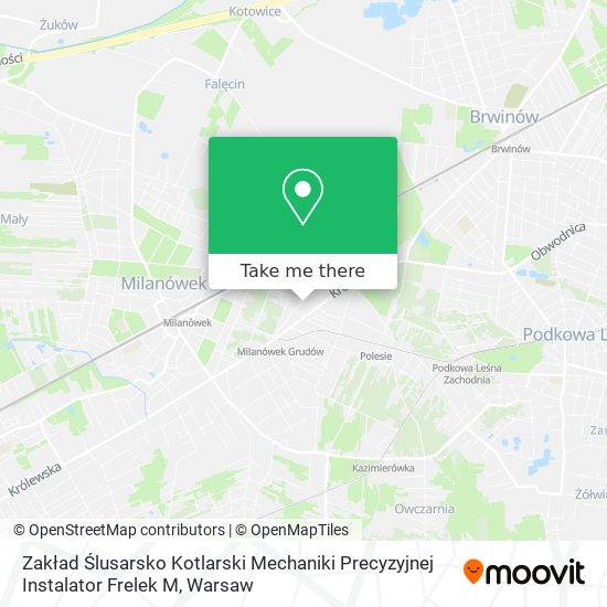 Zakład Ślusarsko Kotlarski Mechaniki Precyzyjnej Instalator Frelek M map