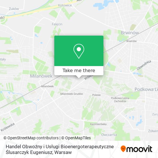 Handel Obwoźny i Usługi Bioenergoterapeutyczne Ślusarczyk Eugeniusz map