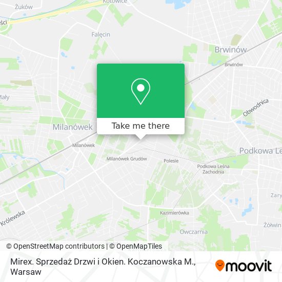 Mirex. Sprzedaż Drzwi i Okien. Koczanowska M. map