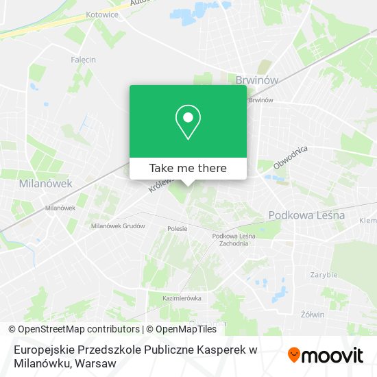 Europejskie Przedszkole Publiczne Kasperek w Milanówku map