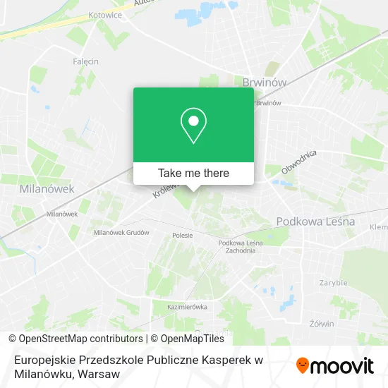 Europejskie Przedszkole Publiczne Kasperek w Milanówku map
