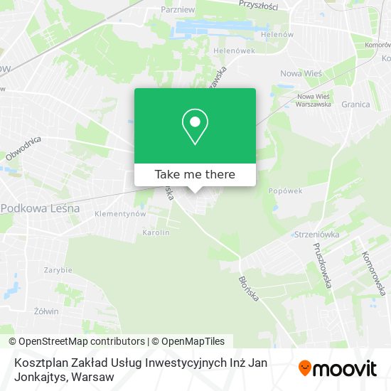 Kosztplan Zakład Usług Inwestycyjnych Inż Jan Jonkajtys map