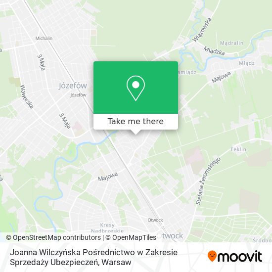 Joanna Wilczyńska Pośrednictwo w Zakresie Sprzedaży Ubezpieczeń map