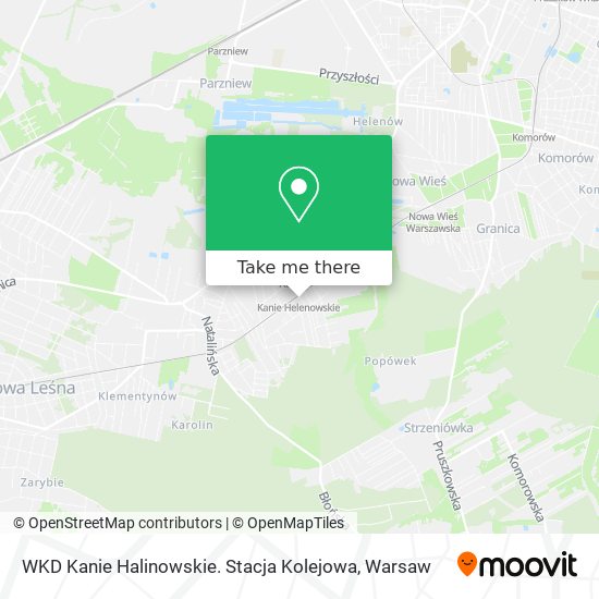 Карта WKD Kanie Halinowskie. Stacja Kolejowa