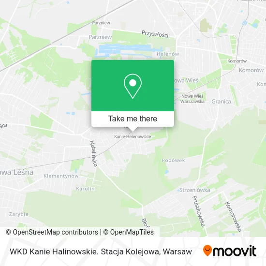 Карта WKD Kanie Halinowskie. Stacja Kolejowa
