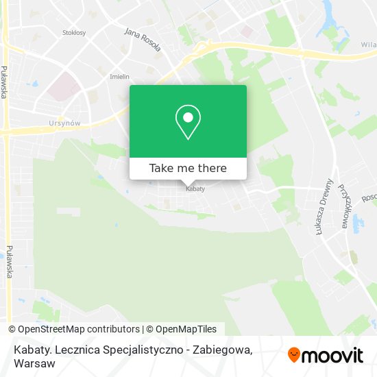 Kabaty. Lecznica Specjalistyczno - Zabiegowa map