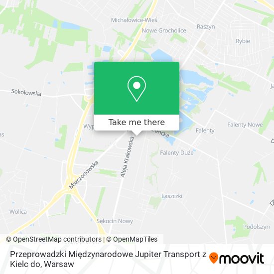 Przeprowadzki Międzynarodowe Jupiter Transport z Kielc do map