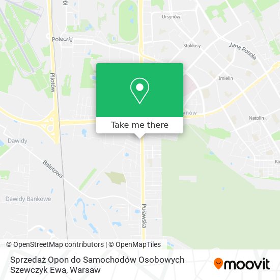 Sprzedaż Opon do Samochodów Osobowych Szewczyk Ewa map