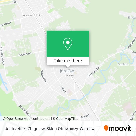 Jastrzębski Zbigniew. Sklep Obuwniczy map