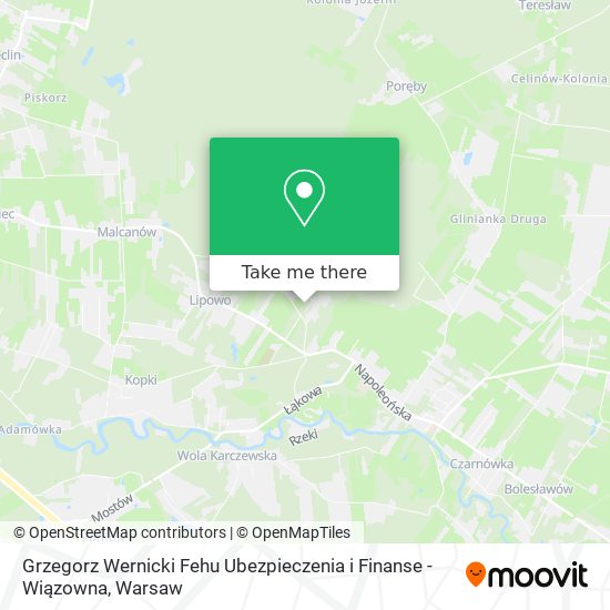 Grzegorz Wernicki Fehu Ubezpieczenia i Finanse - Wiązowna map