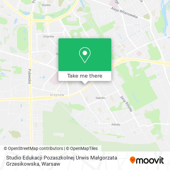 Studio Edukacji Pozaszkolnej Urwis Małgorzata Grzesikowska map