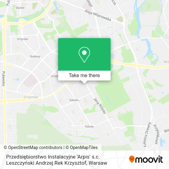 Przedsiębiorstwo Instalacyjne 'Arpis' s.c. Leszczyński Andrzej Rek Krzysztof map