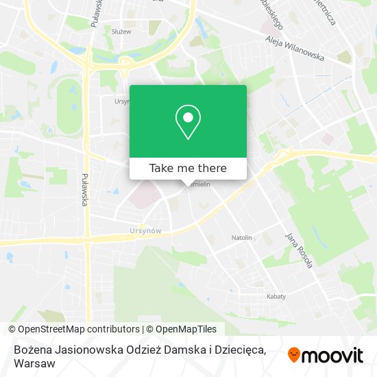 Bożena Jasionowska Odzież Damska i Dziecięca map