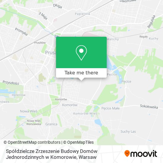 Spółdzielcze Zrzeszenie Budowy Domów Jednorodzinnych w Komorowie map