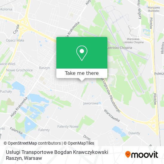 Usługi Transportowe Bogdan Krawczykowski Raszyn map