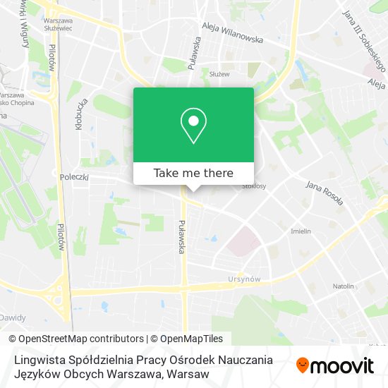 Lingwista Spółdzielnia Pracy Ośrodek Nauczania Języków Obcych Warszawa map